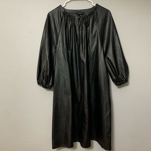 NWOT black leather dress